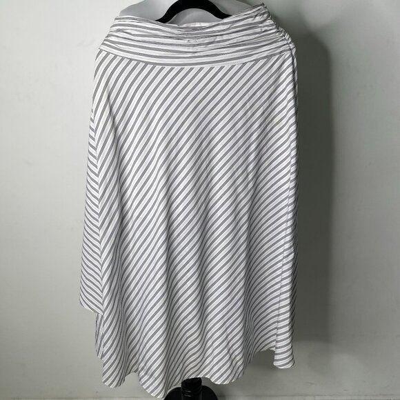 NWT A.L.C. Women's White Black Striped Wrap Asymmetrical Skirt Size 8 - Picture 6 of 15